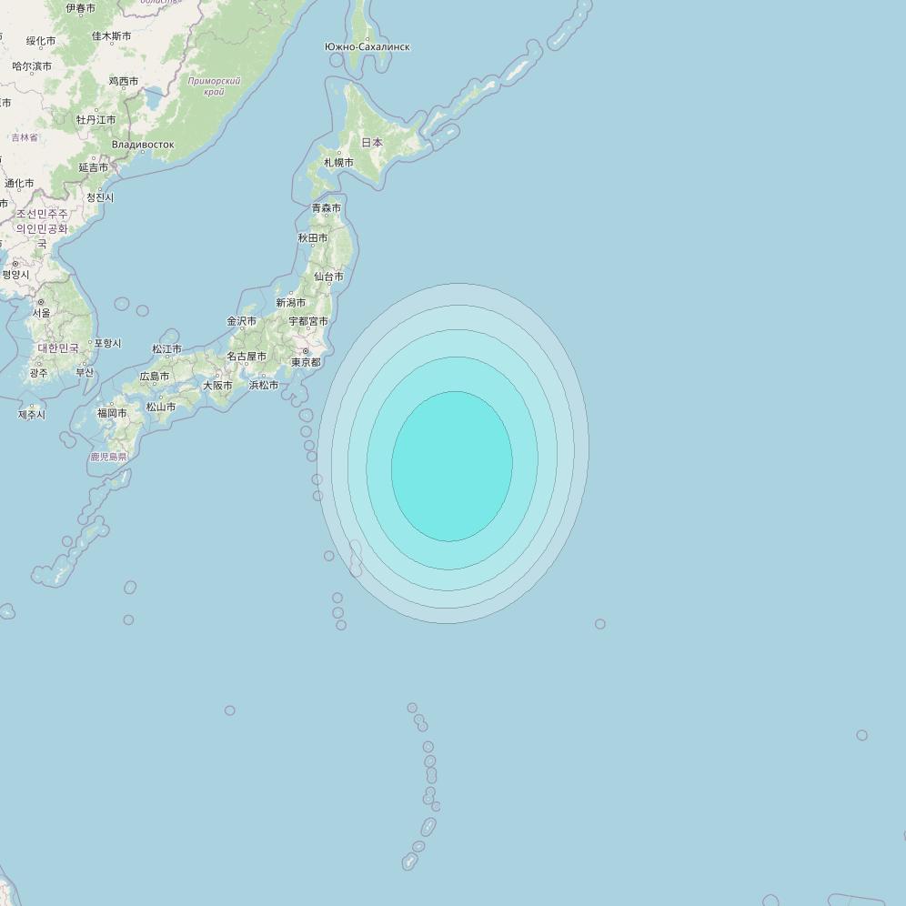 Inmarsat-4F2 at 143&deg; E downlink L-band F2S108 User Spot beam coverage map