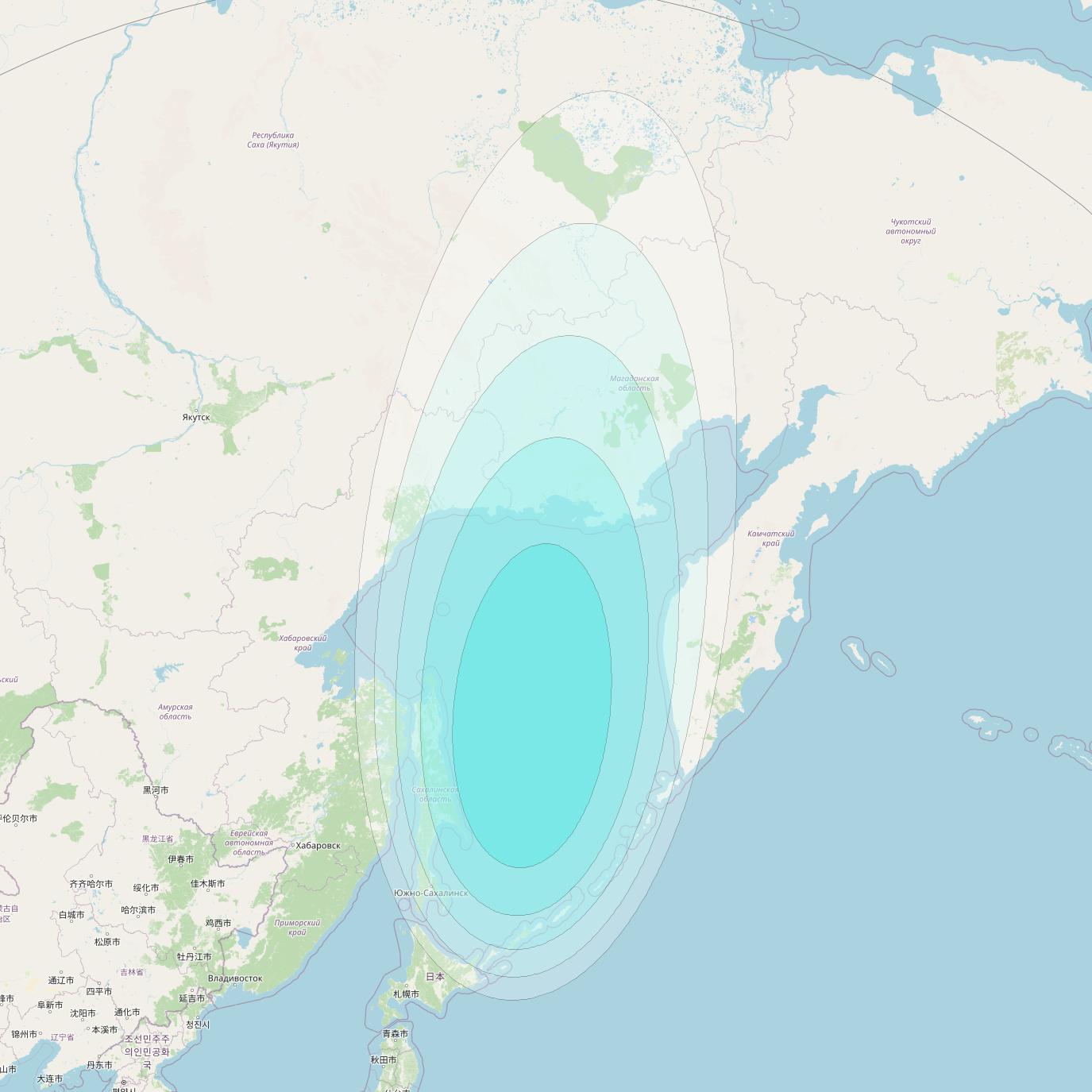Inmarsat-4F2 at 143&deg; E downlink L-band F2S110 User Spot beam coverage map