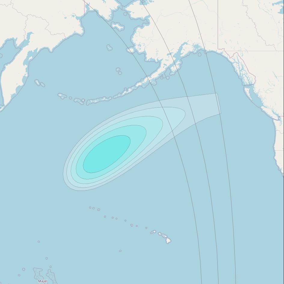 Inmarsat-4F2 at 143&deg; E downlink L-band F2S165 User Spot beam coverage map