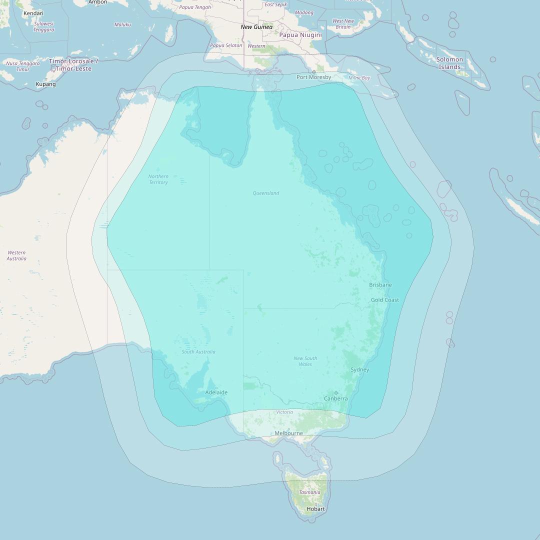 Inmarsat-4F1 at 143° E downlink L-band R009 Regional Spot beam coverage map