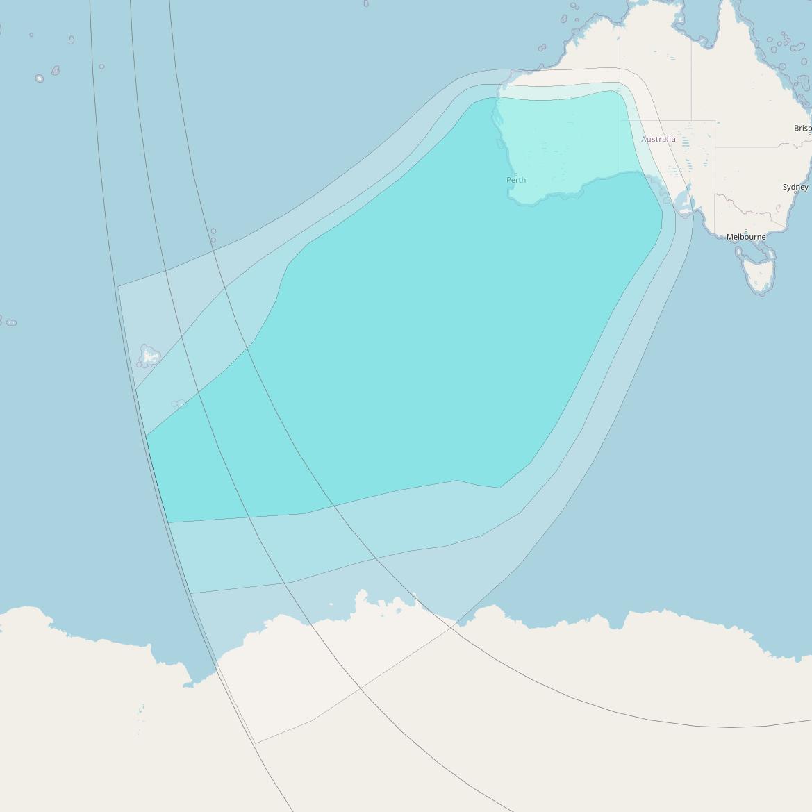 Inmarsat-4F1 at 143° E downlink L-band R013 Regional Spot beam coverage map