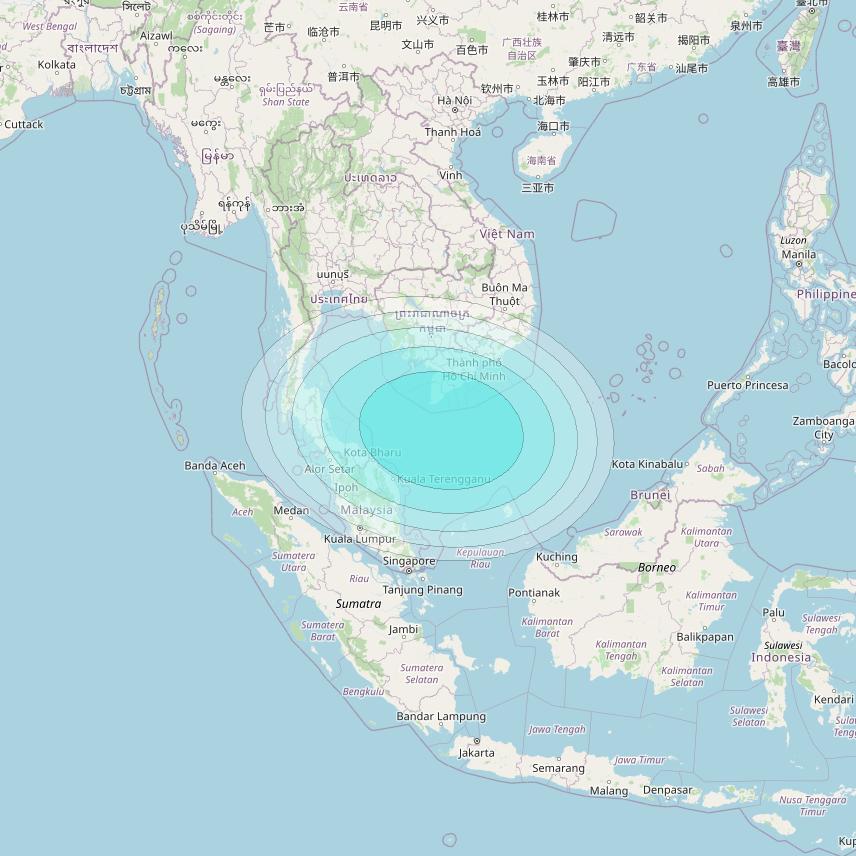 Inmarsat-4F1 at 143° E downlink L-band S024 User Spot beam coverage map