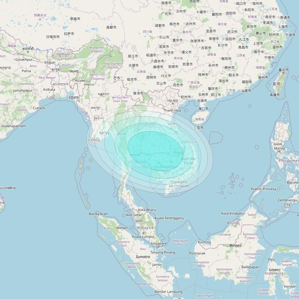 Inmarsat-4F1 at 143° E downlink L-band S025 User Spot beam coverage map