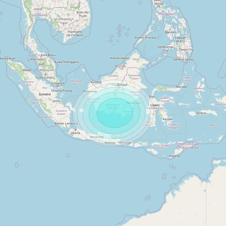 Inmarsat-4F1 at 143° E downlink L-band S034 User Spot beam coverage map