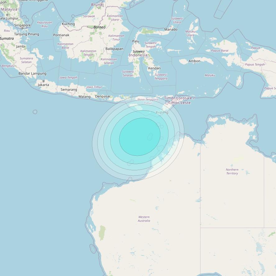 Inmarsat-4F1 at 143° E downlink L-band S045 User Spot beam coverage map