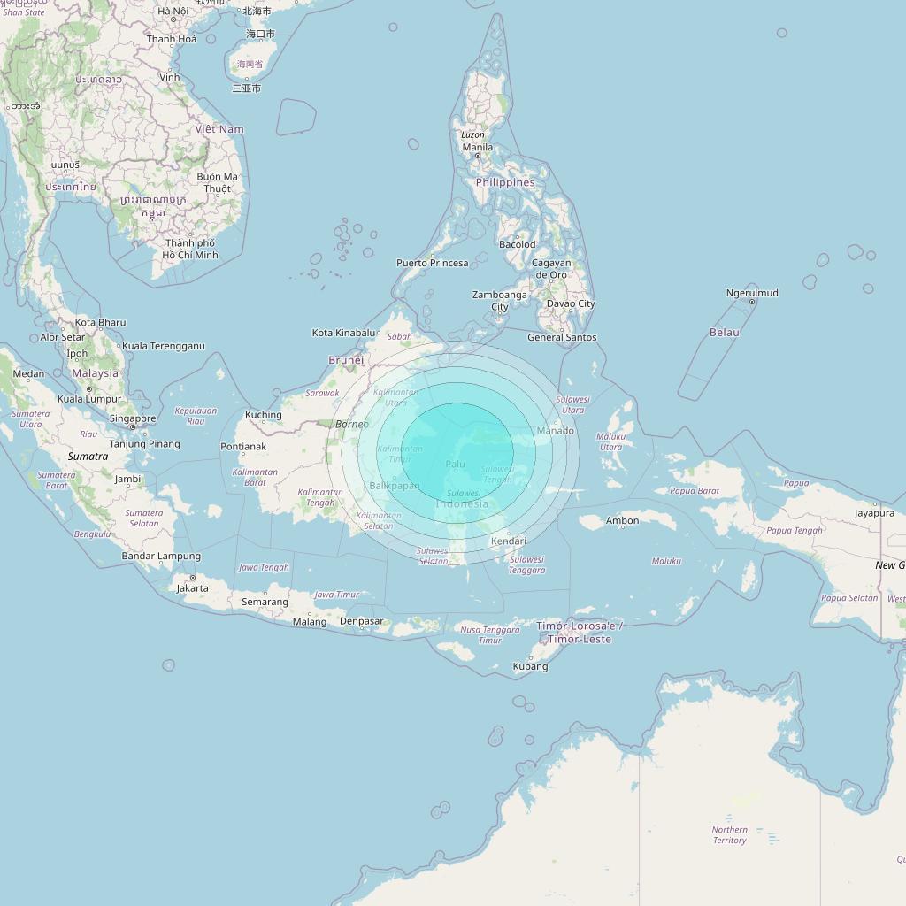 Inmarsat-4F1 at 143° E downlink L-band S047 User Spot beam coverage map