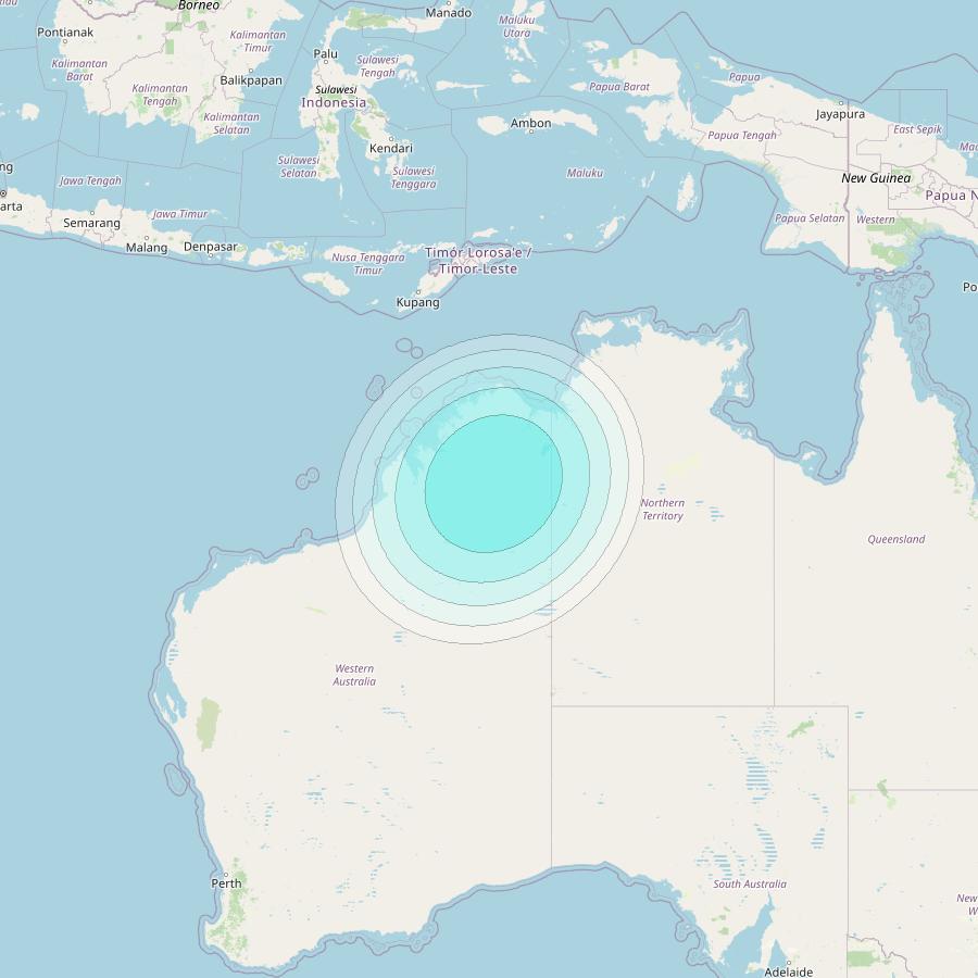 Inmarsat-4F1 at 143° E downlink L-band S058 User Spot beam coverage map