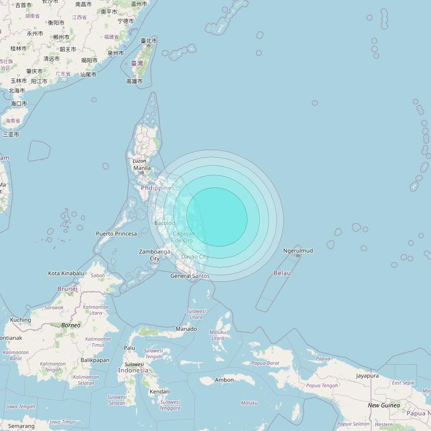 Inmarsat-4F1 at 143° E downlink L-band S062 User Spot beam coverage map