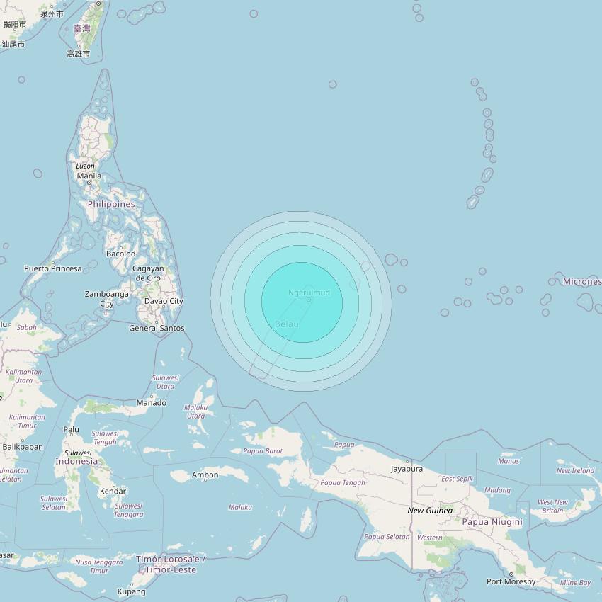 Inmarsat-4F1 at 143° E downlink L-band S076 User Spot beam coverage map