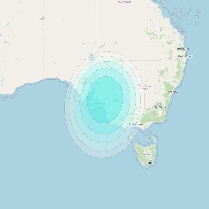 Inmarsat-4F1 at 143° E downlink L-band S085 User Spot beam coverage map