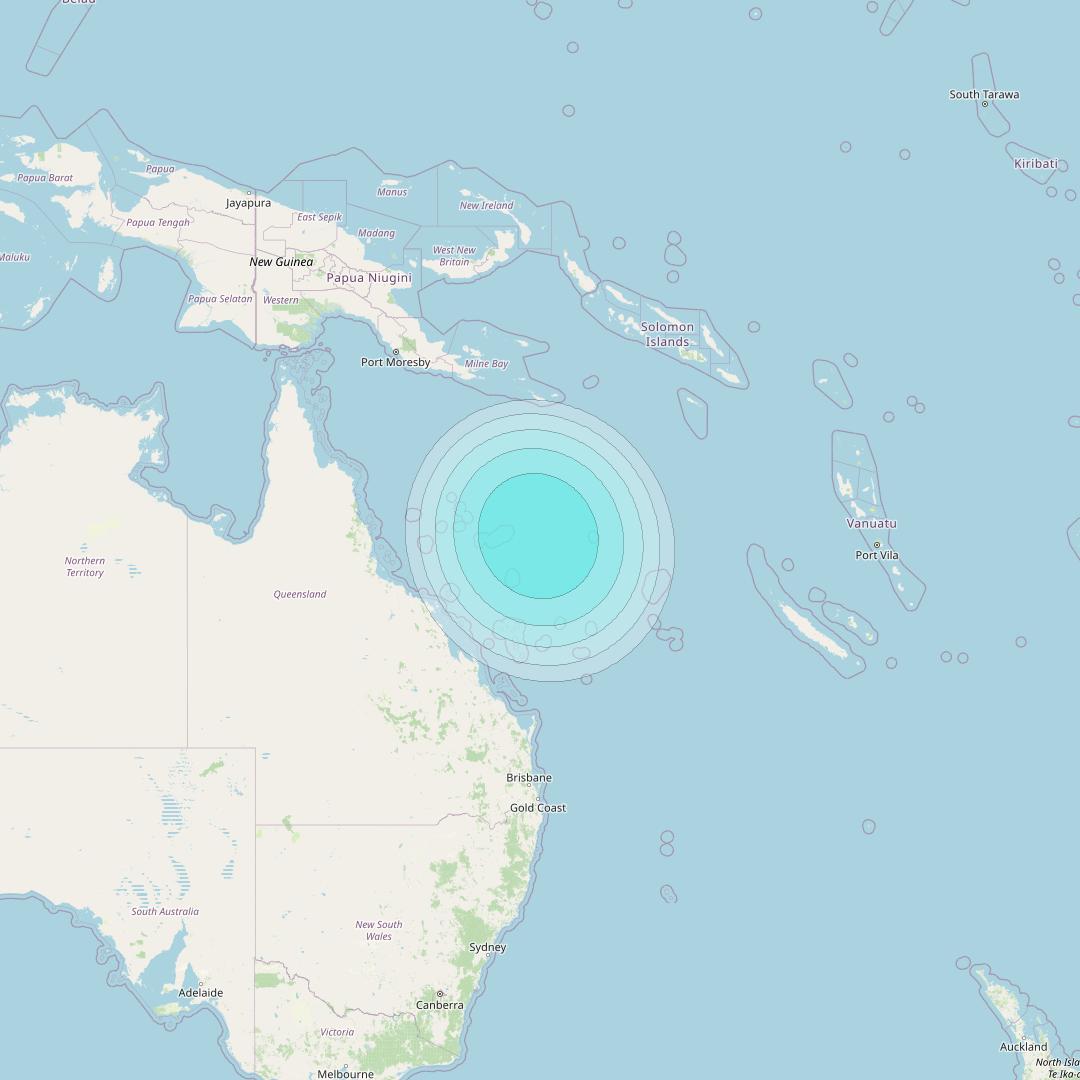 Inmarsat-4F1 at 143° E downlink L-band S116 User Spot beam coverage map