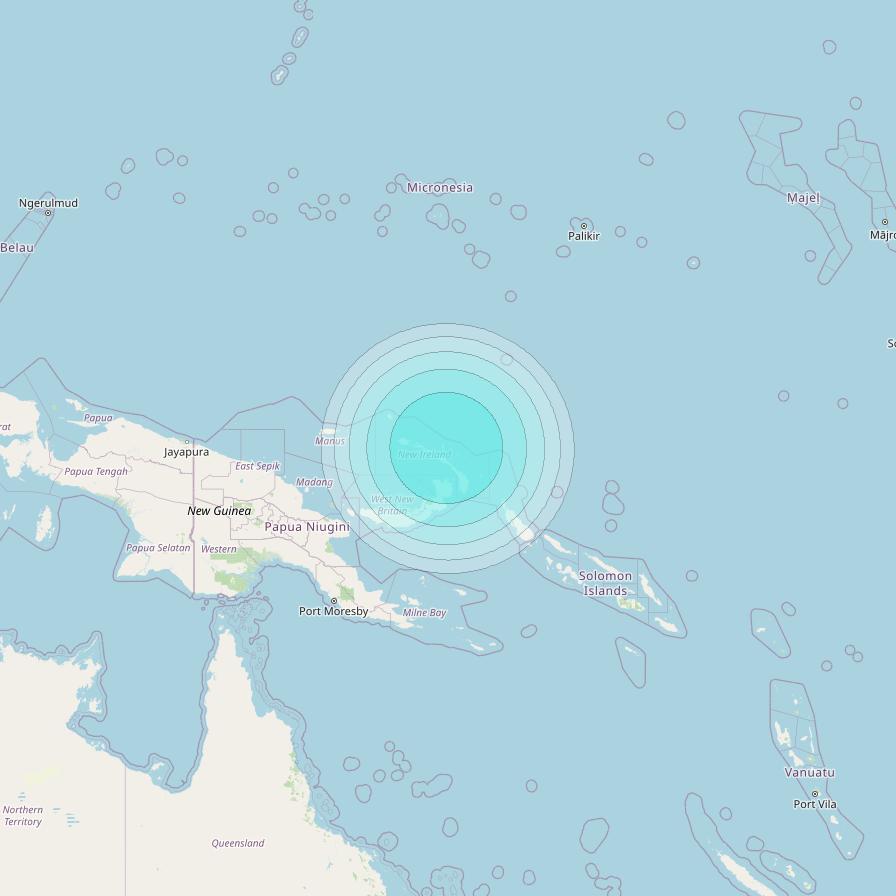 Inmarsat-4F1 at 143° E downlink L-band S118 User Spot beam coverage map
