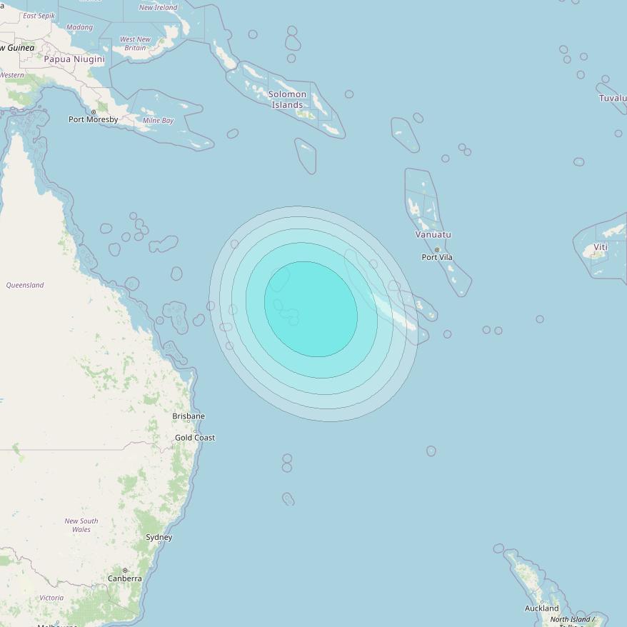 Inmarsat-4F1 at 143° E downlink L-band S129 User Spot beam coverage map