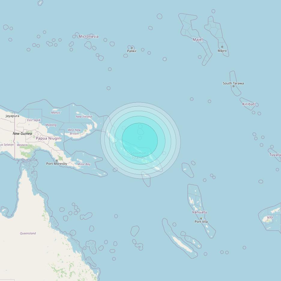 Inmarsat-4F1 at 143° E downlink L-band S131 User Spot beam coverage map
