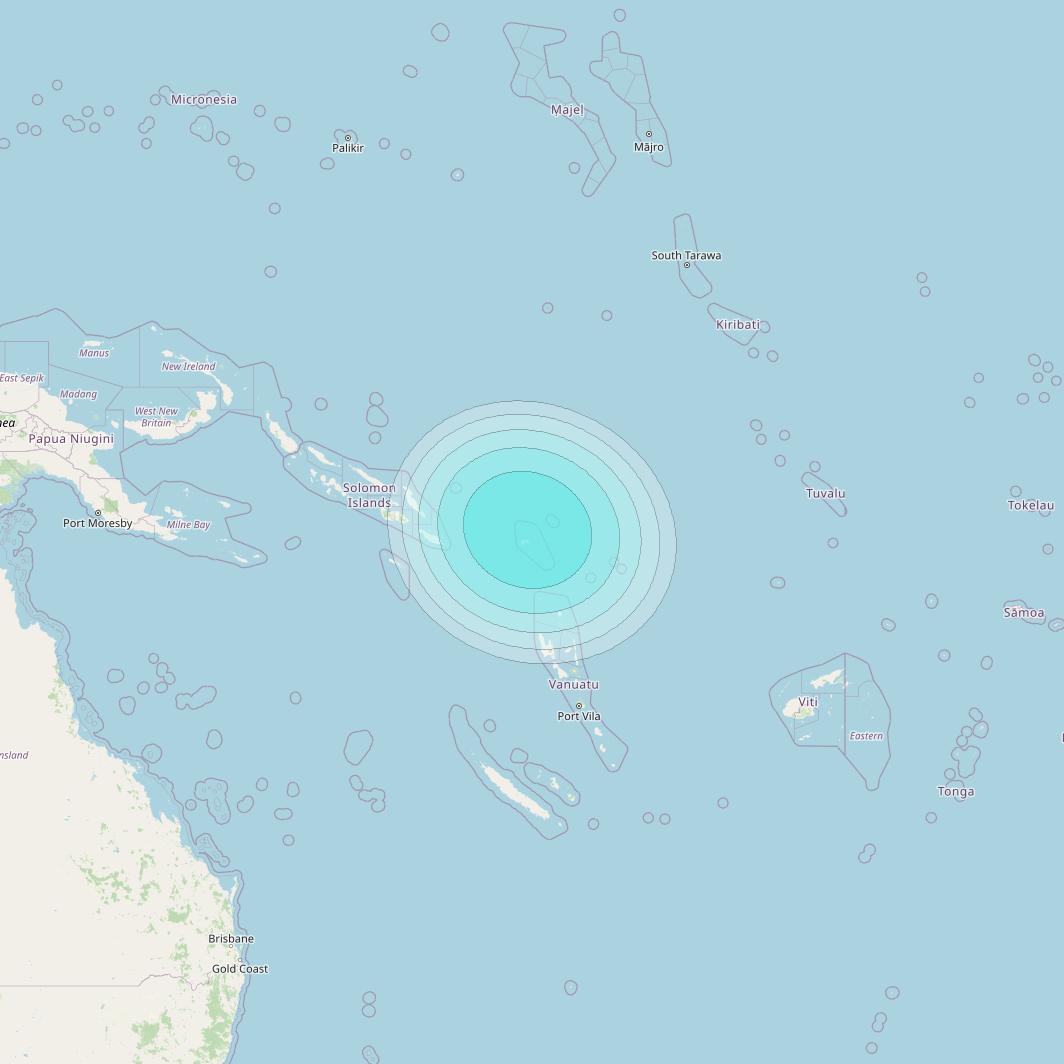 Inmarsat-4F1 at 143° E downlink L-band S145 User Spot beam coverage map