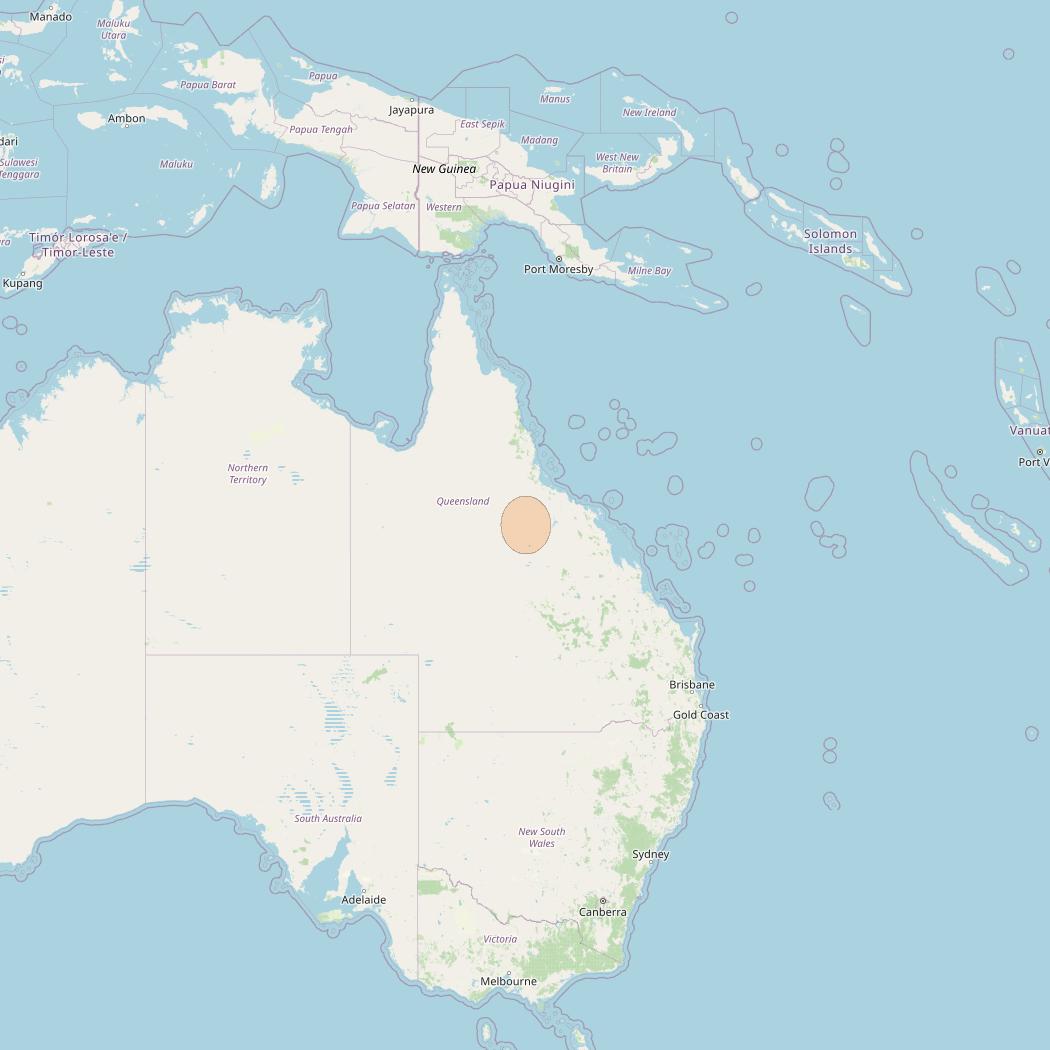 NBN-Co 1B at 145° E downlink Ka-band N005 User Spot beam coverage map