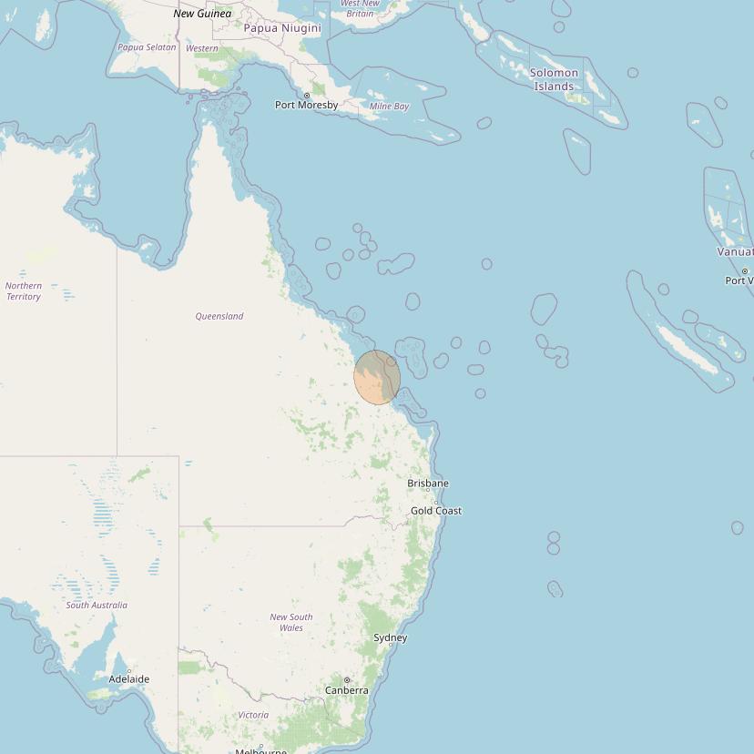 NBN-Co 1B at 145° E downlink Ka-band N011 User Spot beam coverage map