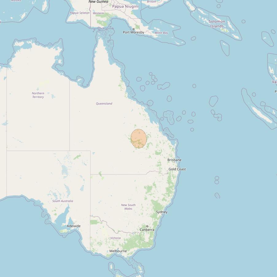 NBN-Co 1B at 145° E downlink Ka-band N013 Spot beam coverage map