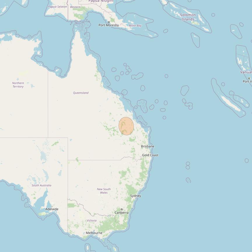 NBN-Co 1B at 145° E downlink Ka-band N014 Spot beam coverage map