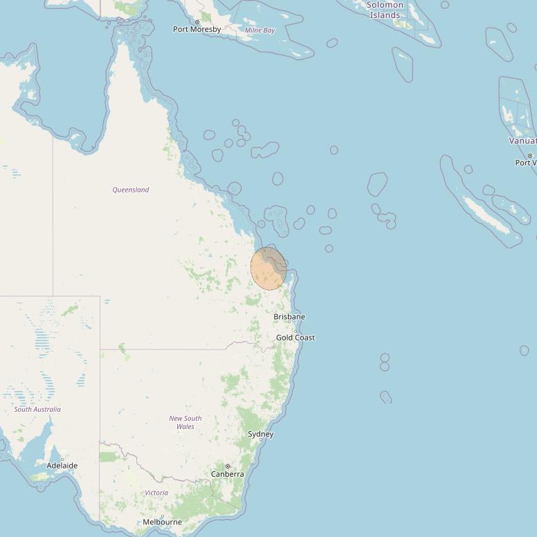 NBN-Co 1B at 145° E downlink Ka-band N015 Spot beam coverage map