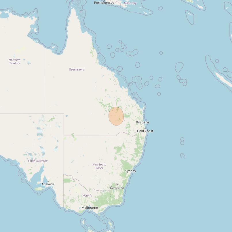 NBN-Co 1B at 145° E downlink Ka-band N018 Spot beam coverage map