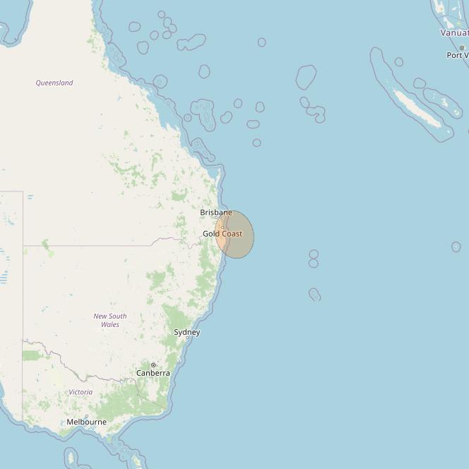 NBN-Co 1B at 145° E downlink Ka-band N025 Spot beam coverage map