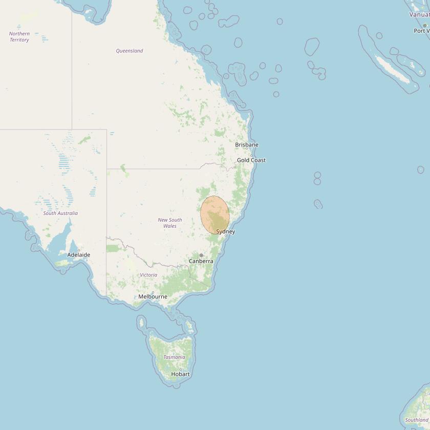 NBN-Co 1B at 145° E downlink Ka-band N033 Spot beam coverage map