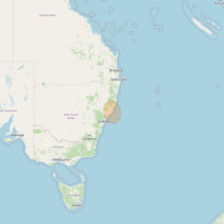 NBN-Co 1B at 145° E downlink Ka-band N034 Spot beam coverage map