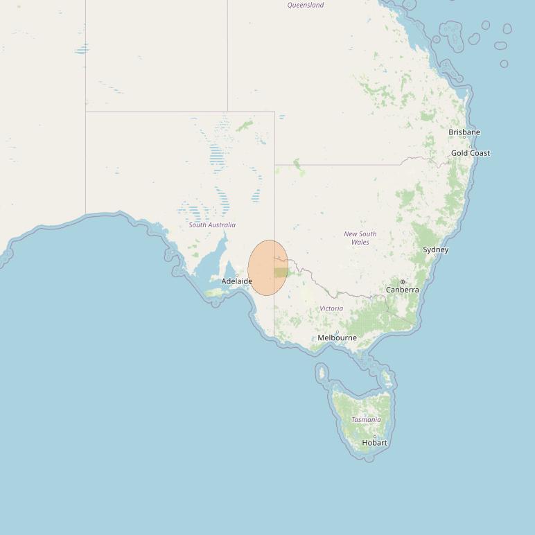 NBN-Co 1B at 145° E downlink Ka-band N037 Spot beam coverage map