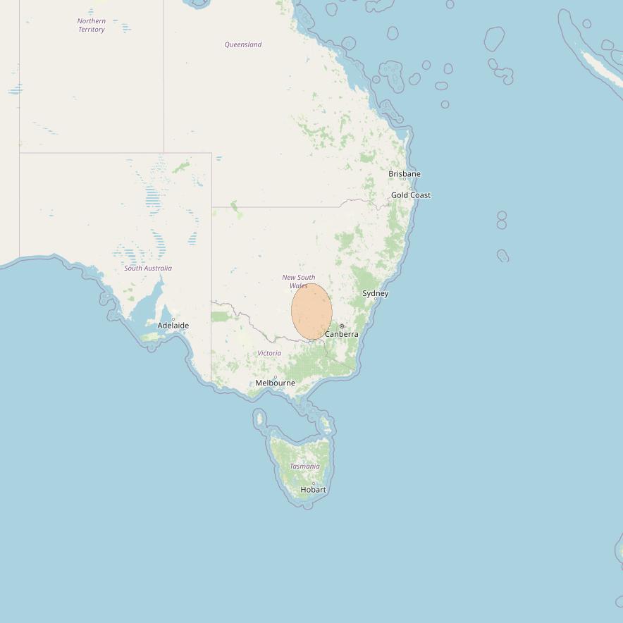 NBN-Co 1B at 145° E downlink Ka-band N040 Spot beam coverage map