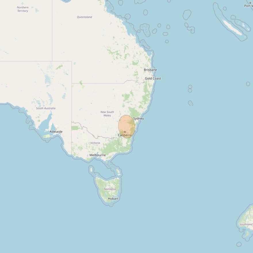 NBN-Co 1B at 145° E downlink Ka-band N041 Spot beam coverage map