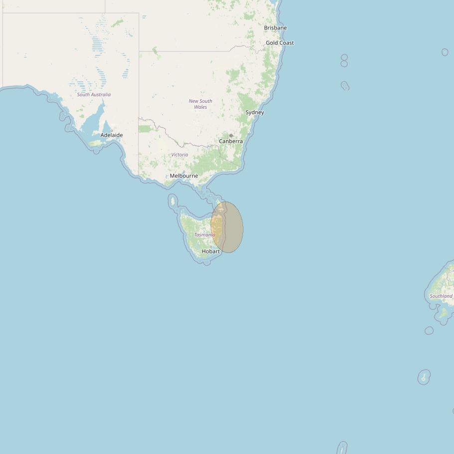 NBN-Co 1B at 145° E downlink Ka-band N055 Spot beam coverage map