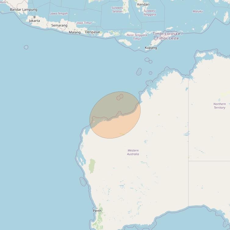 NBN-Co 1B at 145° E downlink Ka-band W080 Spot beam coverage map