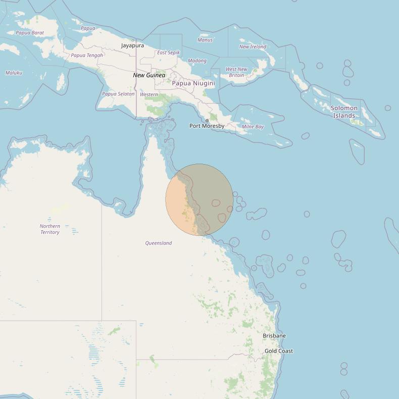 NBN-Co 1B at 145° E downlink Ka-band W085 Spot beam coverage map