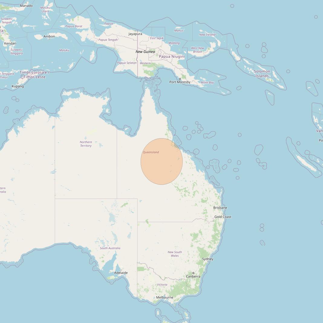 NBN-Co 1B at 145° E downlink Ka-band W091 Spot beam coverage map