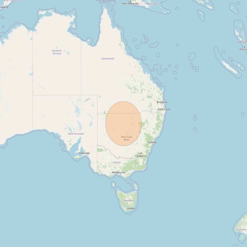 NBN-Co 1B at 145° E downlink Ka-band W101 Spot beam coverage map