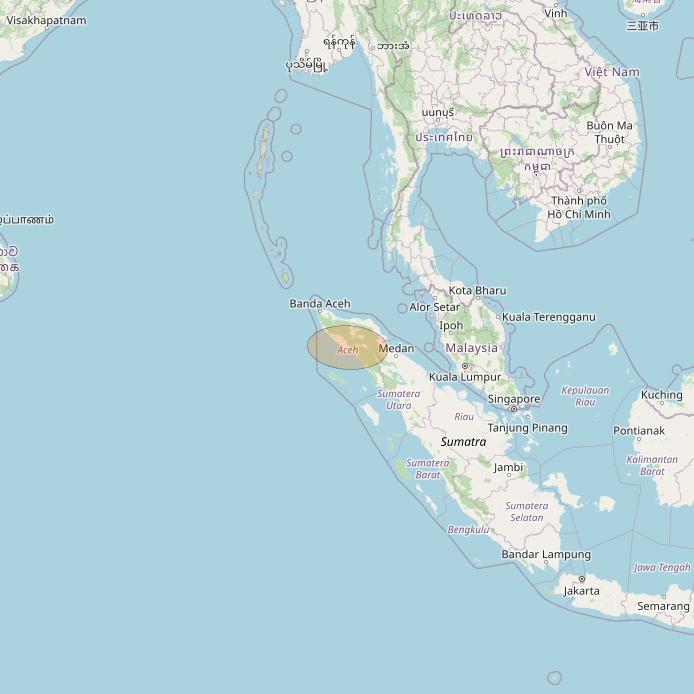 Nusantara Tiga at 146&deg; E downlink Ka-band S004 User Spot beam coverage map