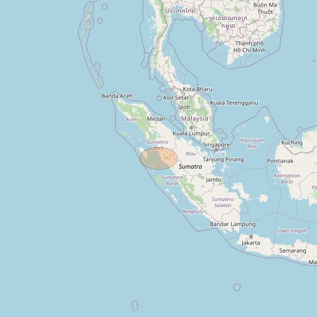 Nusantara Tiga at 146&deg; E downlink Ka-band S006 User Spot beam coverage map