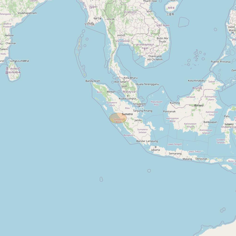 Nusantara Tiga at 146&deg; E downlink Ka-band S007 User Spot beam coverage map