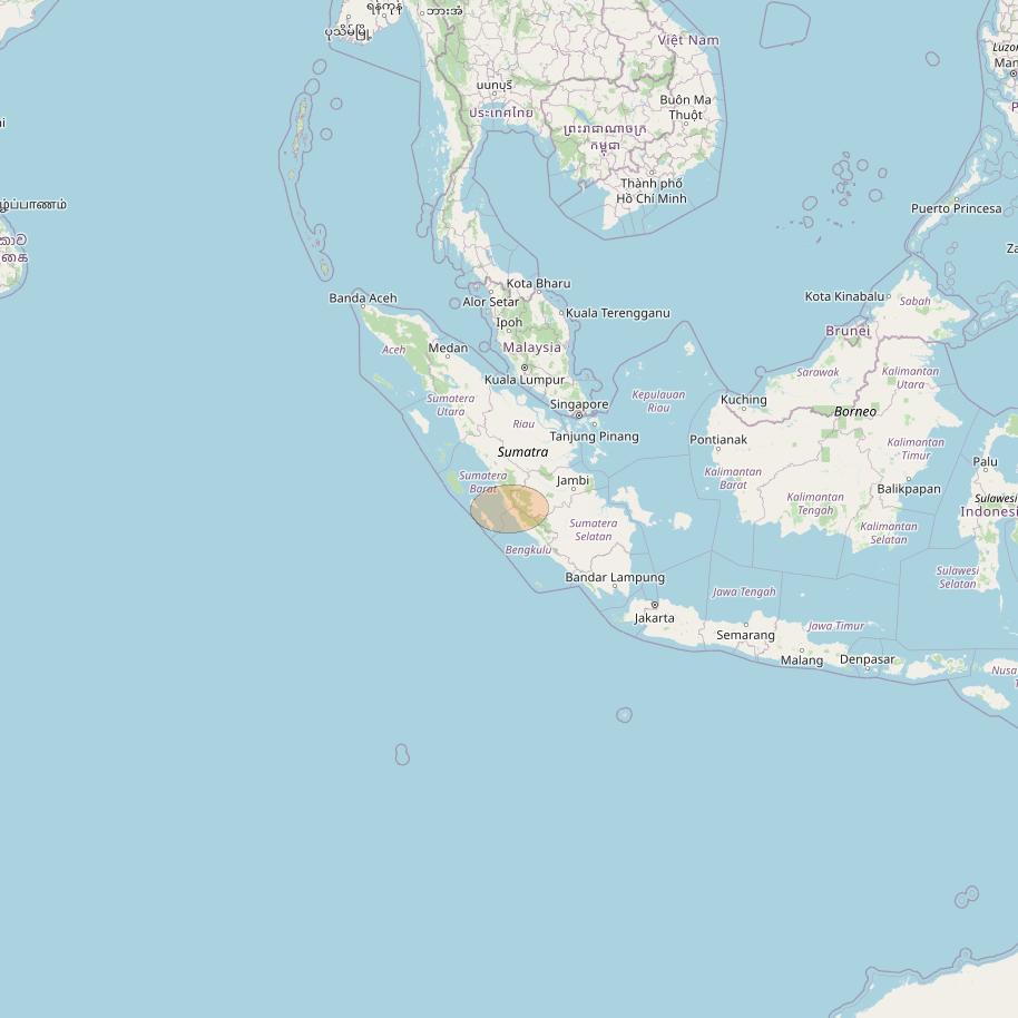 Nusantara Tiga at 146&deg; E downlink Ka-band S008 User Spot beam coverage map