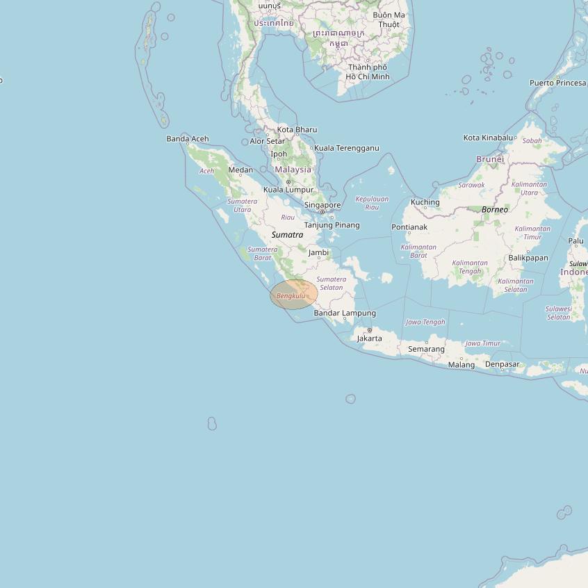 Nusantara Tiga at 146&deg; E downlink Ka-band S009 User Spot beam coverage map