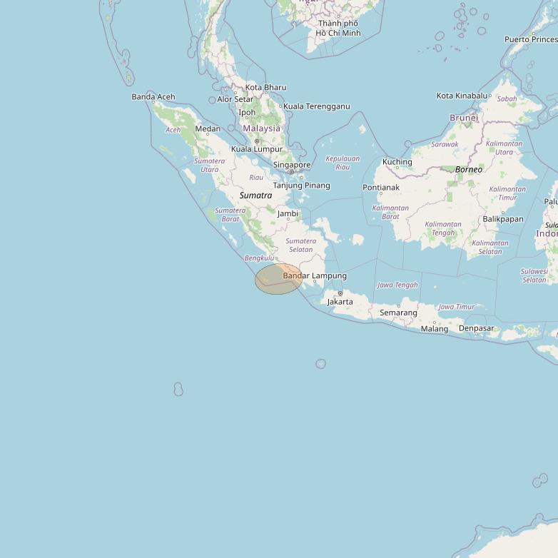 Nusantara Tiga at 146&deg; E downlink Ka-band S010 User Spot beam coverage map