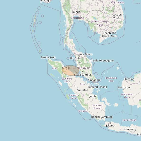 Nusantara Tiga at 146&deg; E downlink Ka-band S012 User Spot beam coverage map