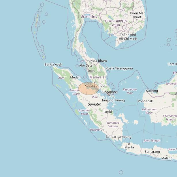 Nusantara Tiga at 146&deg; E downlink Ka-band S013 User Spot beam coverage map