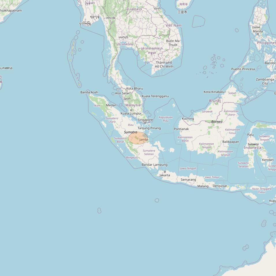 Nusantara Tiga at 146&deg; E downlink Ka-band S015 User Spot beam coverage map
