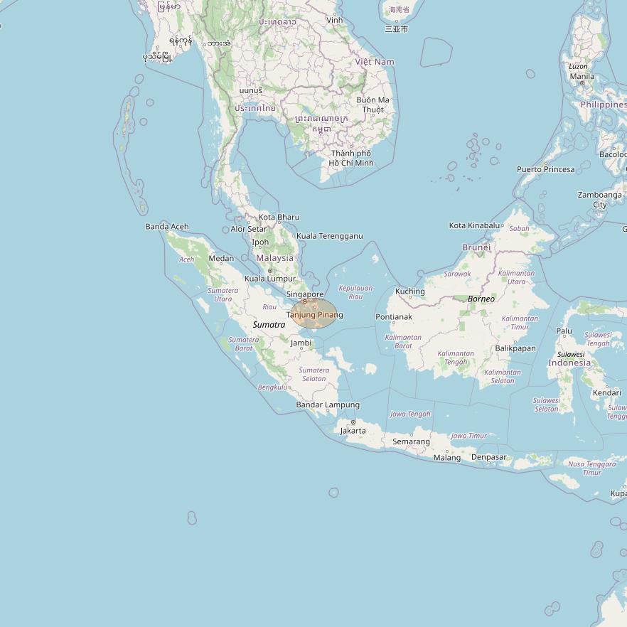Nusantara Tiga at 146&deg; E downlink Ka-band S021 User Spot beam coverage map