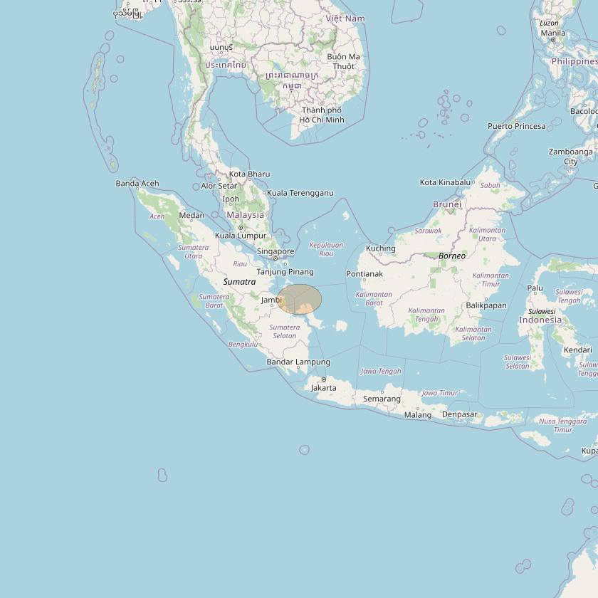 Nusantara Tiga at 146&deg; E downlink Ka-band S022 User Spot beam coverage map