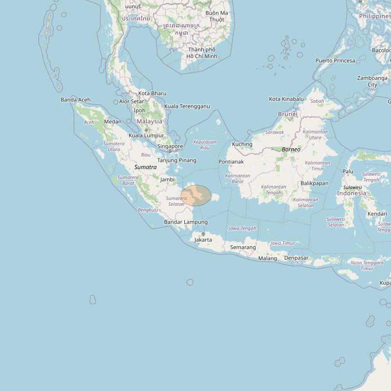 Nusantara Tiga at 146&deg; E downlink Ka-band S023 User Spot beam coverage map