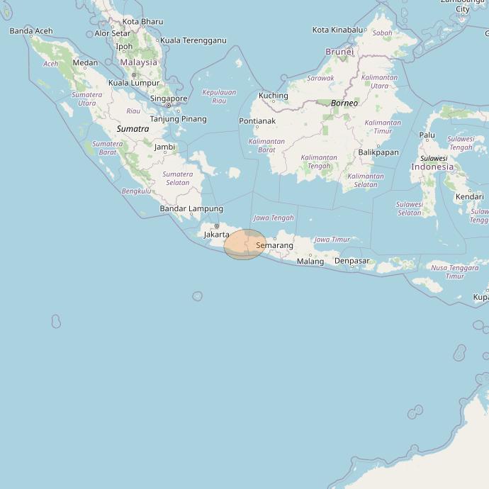 Nusantara Tiga at 146&deg; E downlink Ka-band S025 User Spot beam coverage map
