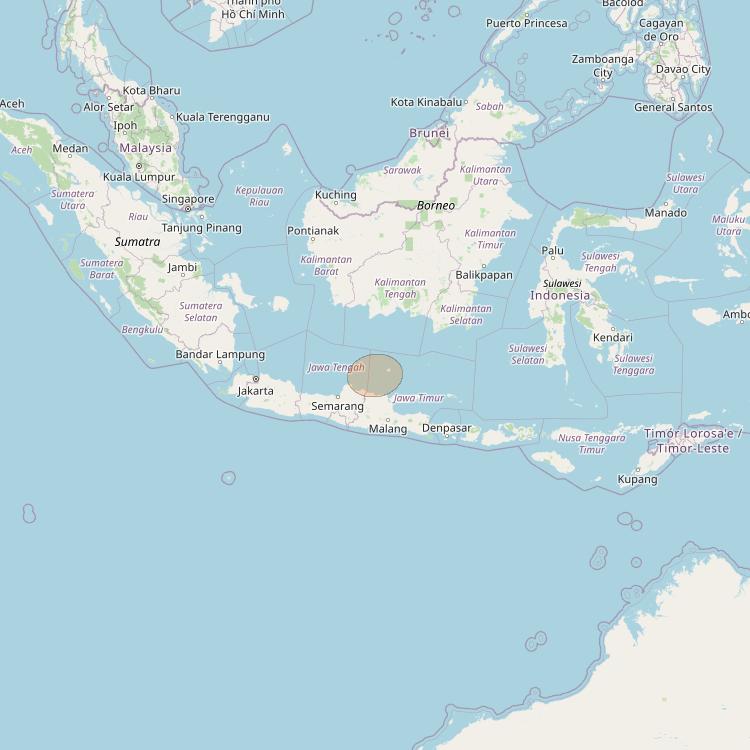 Nusantara Tiga at 146&deg; E downlink Ka-band S027 User Spot beam coverage map